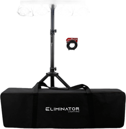 Audiosaving Bundle: Eliminator Mini Par Bar Lighting System with LED Par Lights+Stand+Remote+Bag Bundle with Rockville RDX3M50 3 Pin DMX Lighting Cable 100% OFC Copper Female 2 Male (2 Items)