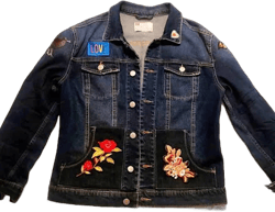 Customized Pride Lgbtq Denim Jacket Patches Rainbow Roses Love