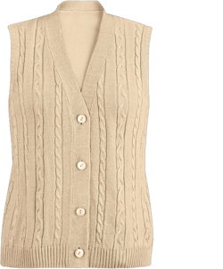 Collections Etc. Stylish Cable-Knit Sweater Vest