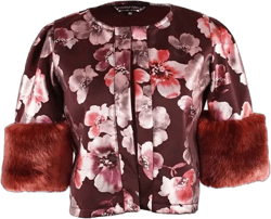 Jennafer Grace Women's Nouveau Disco Faux Fur Crop Jacket