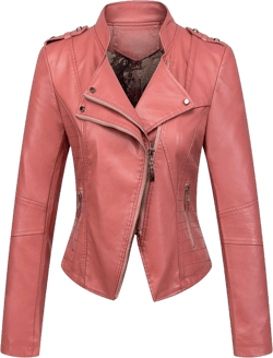 Women's Asymmetric Zip Faux Leather Cropped Moto Jacket