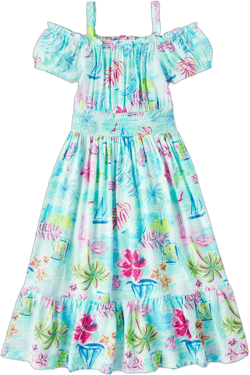 The Children's Place Girls Tropical Off Shoulder Midi Dress