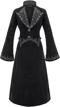 women gothic black velvet long regency Coat, Jacket Any Color