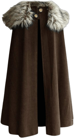 Cloak Coat for Men, Mens Winter Warm Gothic Wool Faux Fur Collar Long Cape Cloak Vintage Coat Irregular Hem Hoodie