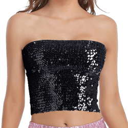 Women's Sparkly Sequin Mermaid Crop Top