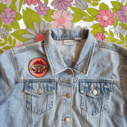 Vintage Y2K Denim Jacket with Cartoon Patches