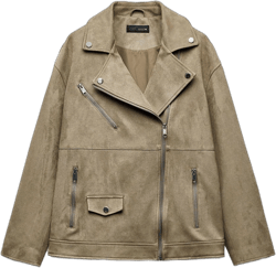 Zara Women's Suede Biker Jacket