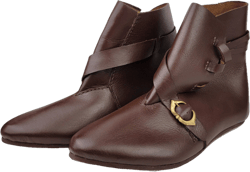 Men's Medieval Ankle Boots with Side Buckle