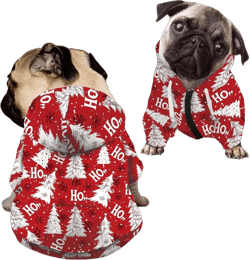 Howilath Christmas Tree Dog Hoodie Pet Clothes Zipper Sweatshirt HO HO HO Streetwear with Hat Cute Outfits for Small Medium Dogs Christmas Tree HO HO HO Small