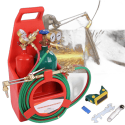 Oxyacetylene Torch Kit,Welding Torch Long Pipe Brass Nozzle with Gauge Regulators Gas Brazing Soldering Torch Long Pipe Brass Nozzle Oxygen Acetylene Torch Kit Welding Cutting Torch FAST ARRIVAL