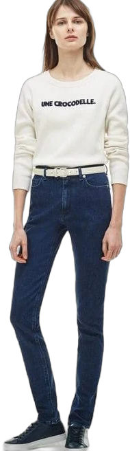 Lacoste Women's Slim Fit High-Waisted Stretch Cotton Jeans