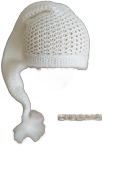 Knitted Baby newborn sleepy hat, knitted, off white, ivory, made to order