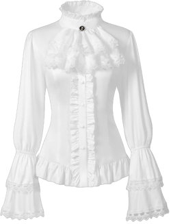 Victorian Renaissance Lace Stand Collar Long Sleeve Shirt