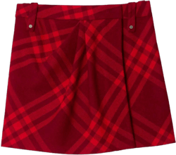 Burberry Women's Check-Pattern Wool Miniskirt