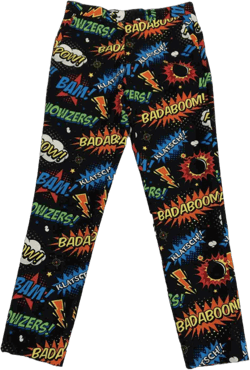 OppoSuits Men's Boom PowBadaboom Fighting Comic Book Signs Slacks