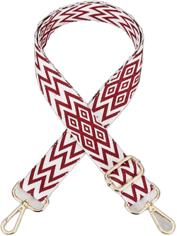 Wide Shoulder Strap Adjustable Replacement Belt Handbag Straps Purse Straps for Women Removable Canvas Crossbody Belt Red White Gold Clasp