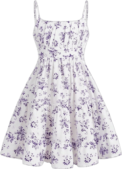 Floerns Girl's Sleeveless Ruched Ruffle Hem A-Line Cami Dress