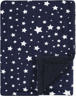 Hudson Baby Unisex Baby Plush Blanket, Navy Star, One Size