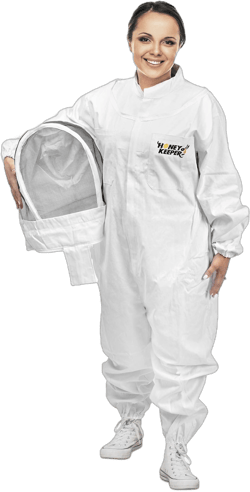 Honey Keeper Professional Cotton Full Body Beekeeping Suit with Self Supporting Veil Hood