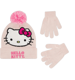 Hello Kitty Beanie Hat and Gloves Set