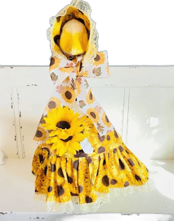 Sunflower goose outfit/Large goose/Porch goose/Garden goose/Lawn goose/Clothes for goose/Outfits for goose/Goose outfits/Goose clothes