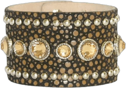 Streets Ahead Hand Made Italian Leather Stingray Print Studded Bracelet