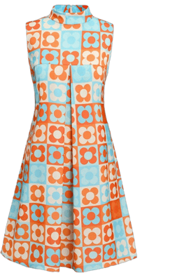 Retro Stage 1960s Floral Stand Collar Shift Dress