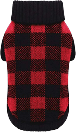 A&L Red British Plaid Knitted Dog Sweater