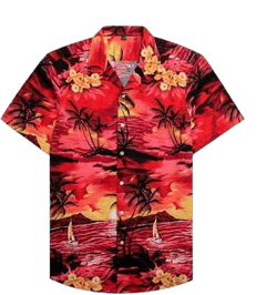 Men's Casual Cotton Hawaiian Button Down Shirt