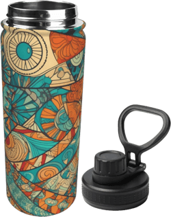 Bohemian Boho Elements Water Bottle,18oz Vacuum Insulated Stainless Steel Water Bottles for Women Men,Suitable as a Gift