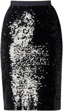 Women's Black Hanna Sequinned Velvet Pencil Skirt