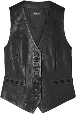 rag & bone Vanessa leather vest - Women - Black Jackets - US 00