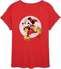 Disney Women's Mickey Skating Oversized Graphic T-Shirt