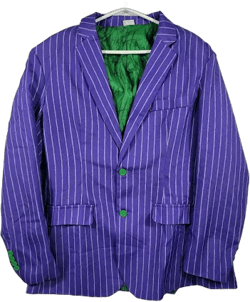 Spirit Purple & White Striped Joker Costume Blazer With Green Lining &