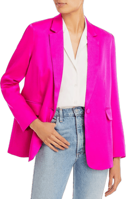 Lucy Paris Women's Collared Padded Shoulder One-Button Blazer
