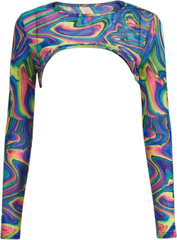 GORGLITTER Women's Y2k Reflective Mesh Tee Top