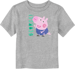 Toddler's Peppa Pig George Cartoon Portrait  T-Shirt - Athletic Heather - 3T