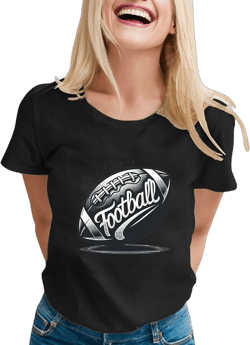 Women Short Sleeve Round Neck Casual Loose Baseball Football Top T Shirt White Shirts for Women Dressy Casual Cotton Black Large