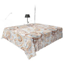Ambesonne Paisley Flat Sheet, Soft Colors Vintage Oriental Floral Design Psychedelic Trippy Print, Soft Comfortable Top Sheet Decorative Bedding 1 Piece, King Size, Warm Taupe and Pale Coffee