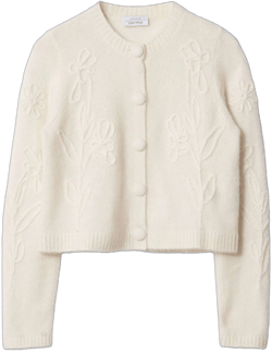 & Other Stories Floral- Appliqué Knit Cardigan