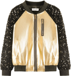 WELAKEN Girls' Sequin Bomber Jacket