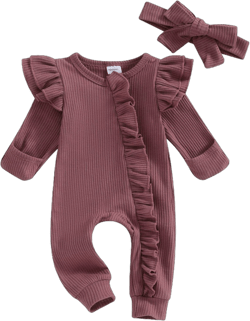 Twopumpkin Newborn Baby Romper with Hat