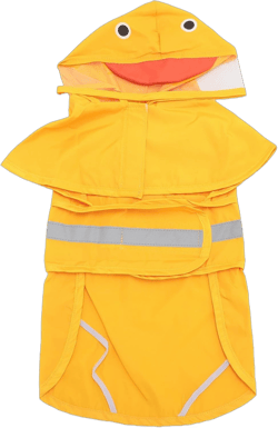 Small Dogs Raincoat, Duck Design Rain Jacket Poncho Hoodies with Reflective Stripe and Transparent Hood for Puppies Small Dogs (M)