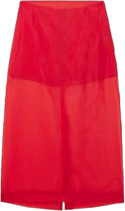 The Frankie Shop Peri Silk-blend Organza Midi Skirt - Women - Red Skirts - L