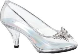 Ellie Butterfly Princess Dance Fancy Costume Pump Heel Shoes, Clear, 8