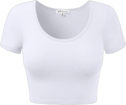 HATOPANTS Women's Scoop Neck Cotton Crop Top