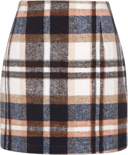IDEALSANXUN Women's High Waist Plaid Wool Mini Skirt