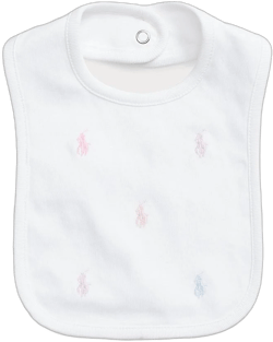 Ralph Lauren Baby Girl's Polo Pony Interlock Bib