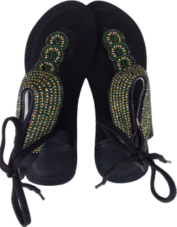 Masai African Leather Beaded Sandals