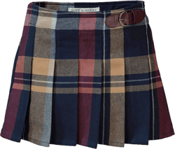 Hope & Henry Girls' Pleated Skirt with Buckle Detail
